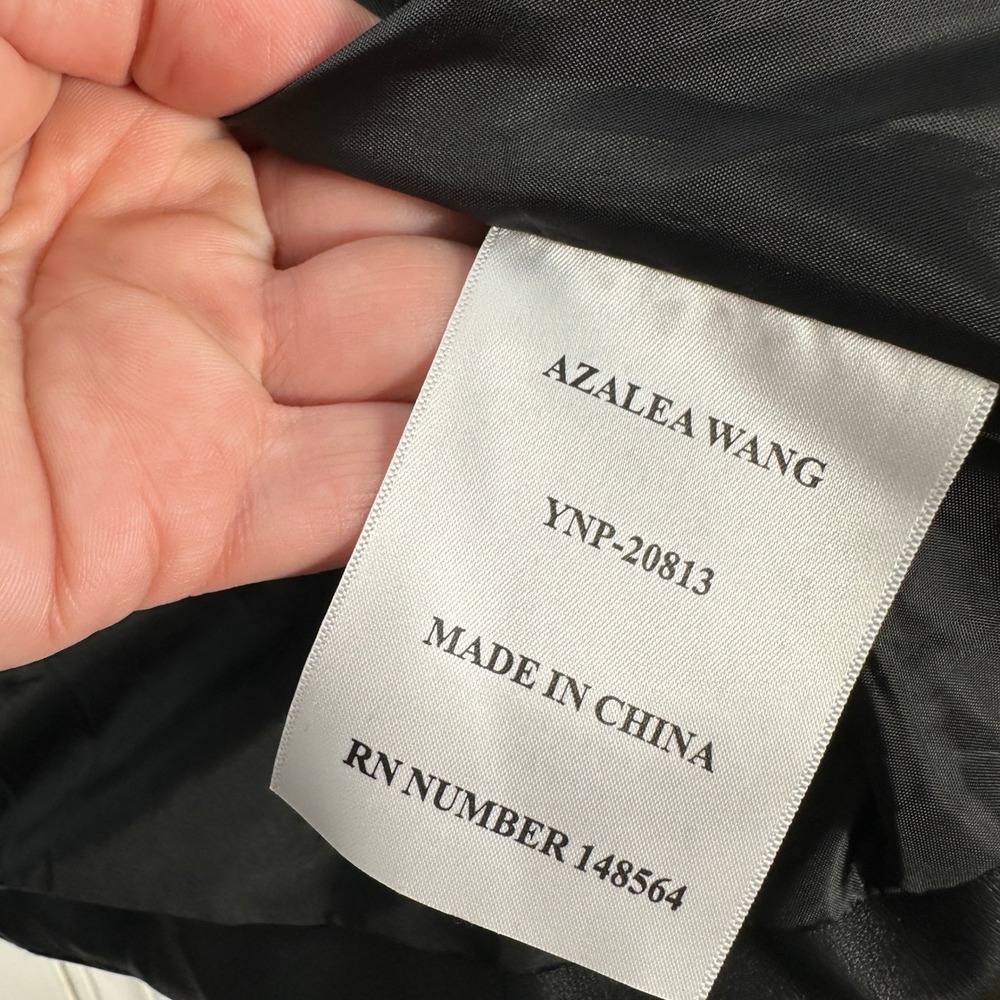 Azalea Wang Faux Leather Jacket Womens Large Black Excellent Cropped Utility - Picture 14 of 16